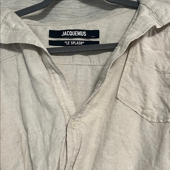 Jacquemus Mejean Cropped Linen Cotton Shirt White Oversized Button Down 34 XS - Picture 13 of 13